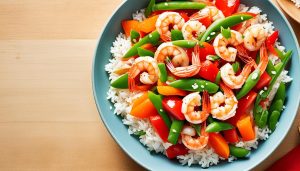 Asian-inspired shrimp bowl