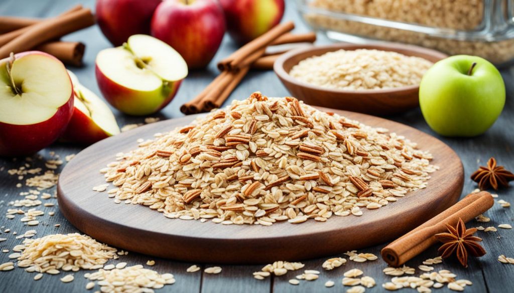 Ingredients for oatmeal apple pie