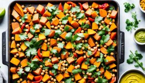 Sweet Potato Sheet Pan Dinner Vegetarian Recipe