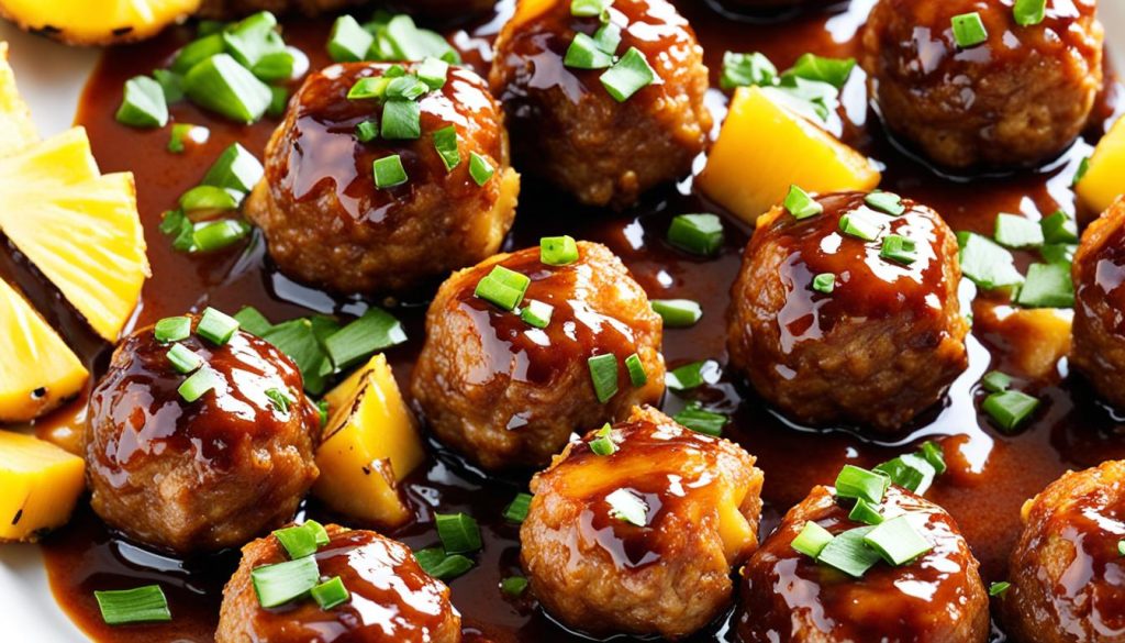 Teriyaki pineapple sauce meatballs