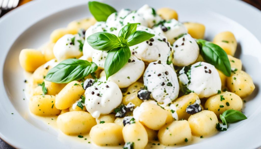 easy gnocchi burrata dish