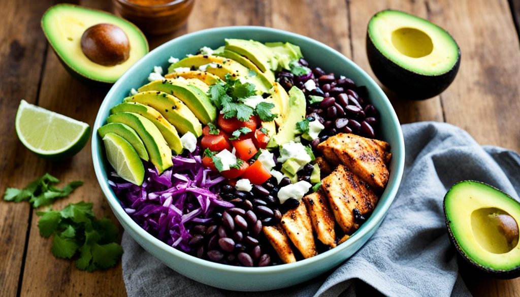 fish taco bowl recipe with avocado