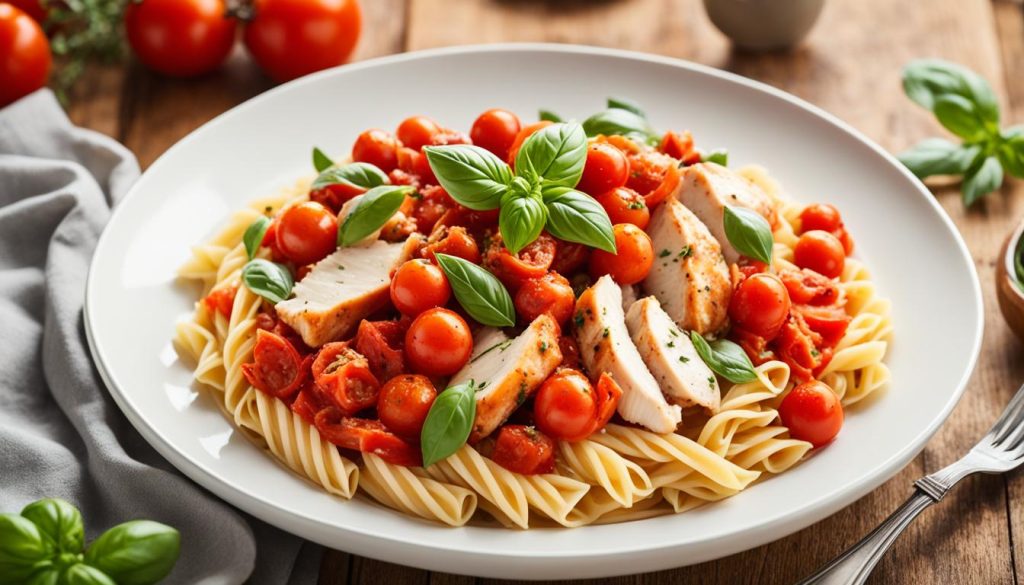 flavorful tomato basil pasta