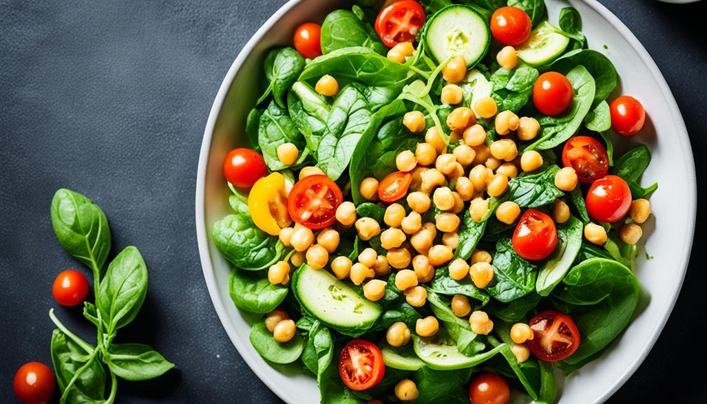 fresh ingredients for easy chickpea salad