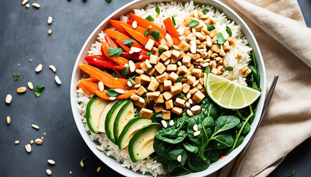 homemade tofu bowl