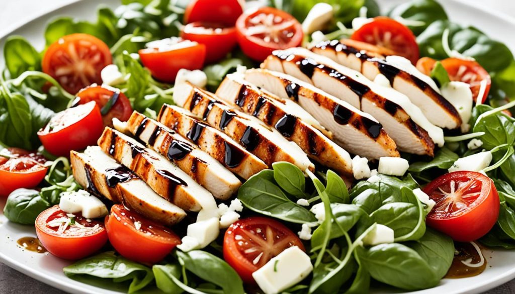 luscious balsamic chicken caprese salad