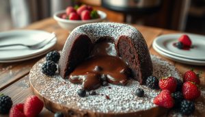 air fryer chocolate molten cake